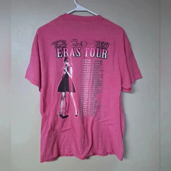 Taylor Swift The Eras Tour Womens Pink Graphic T-Shirt Delta Weight Pro Large - Picture 8 of 15